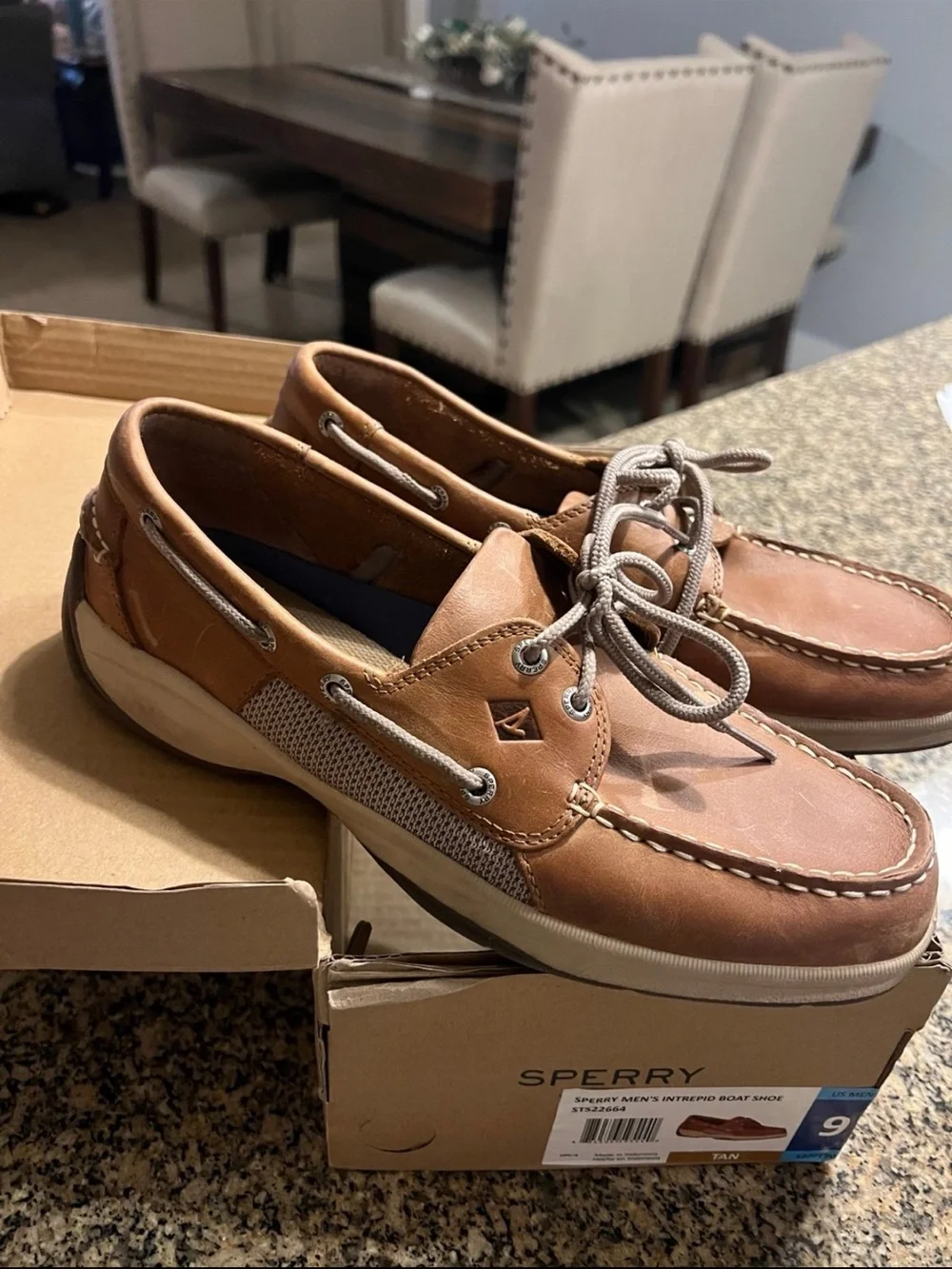 Sperry Men's Tan/Brown Mesh-Panel Boat Shoe